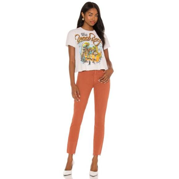 Mother The Looker Ankle Fray Jeans Women's Size 27 Coconut Shell Skinny Mid Rise - Picture 1 of 13